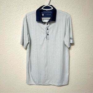 Boston Scott Polo Shirt Mens Purple Green Dot Golf Performance UPF Stretch Sz M
